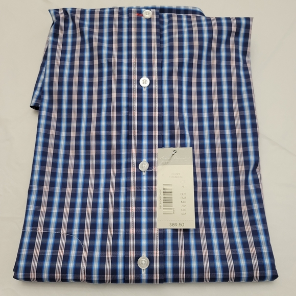 Daniel Cremieux Signature Performance Plaid Dark Blue Long-Sleeve Woven Shirt - Picture 4 of 6